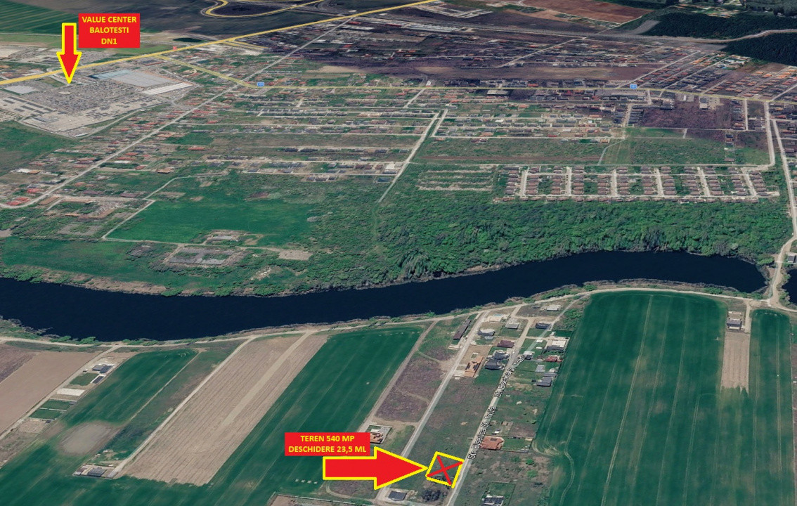 Ocazie! Teren 540 mp Balotești/Corbeanca | Proiect + Avize | Autorizație în curs