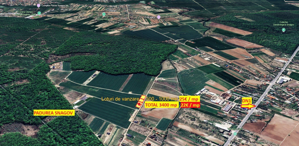 Teren intravilan | 500 mp | Izvorani - Padurea Snagov