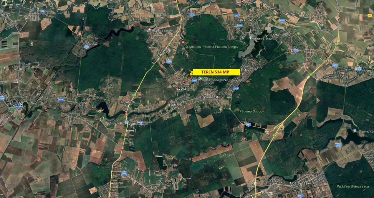 Teren 534 mp | Izvorani – la 500 m de Complexul Olimpic | in apropiere de padure